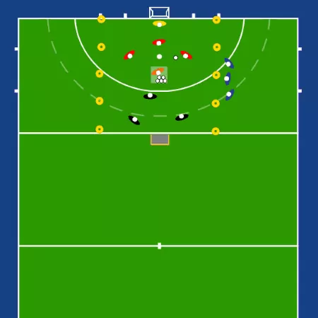 Hockey oefening recht halen om te scoren